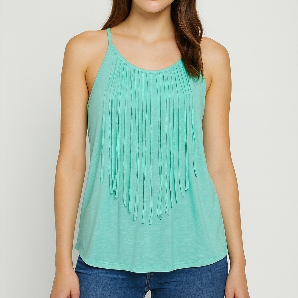 Rue21 Aqua‎ Fringe Tank Top - Picture 2 of 9